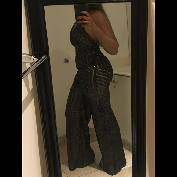 FEMME FATALE SEQUIN JUMPSUIT - BLACK (CUSTOM) - Picture 5 of 6